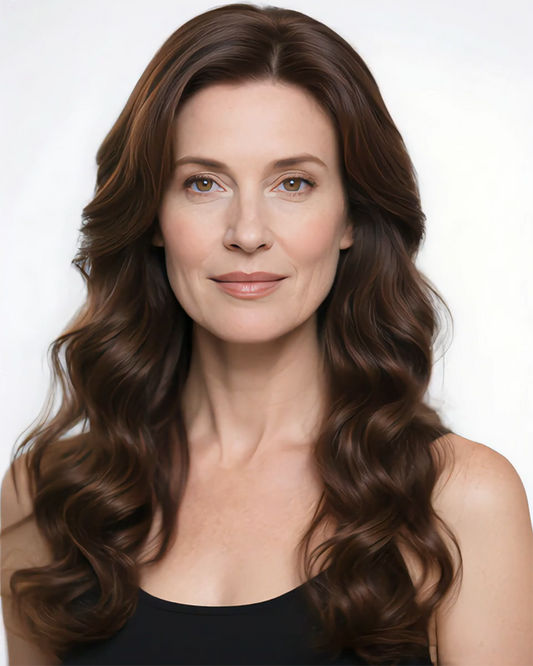 Nora | 24" Deep Brown Wavy Glueless Swiss Lace Closure Wig - WW038