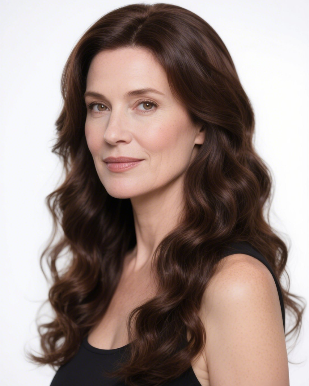 Nora | 24" Deep Brown Wavy Glueless Swiss Lace Closure Wig - WW038