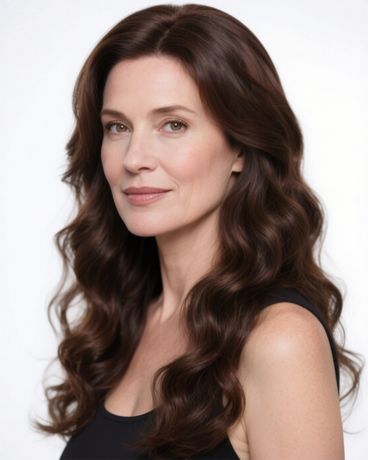 Nora | 24" Deep Brown Wavy Glueless Swiss Lace Closure Wig - WW038