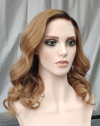 Noelle | 16" Golden Blonde Loose Wave Glueless Swiss Lace Closure Wig - WW031