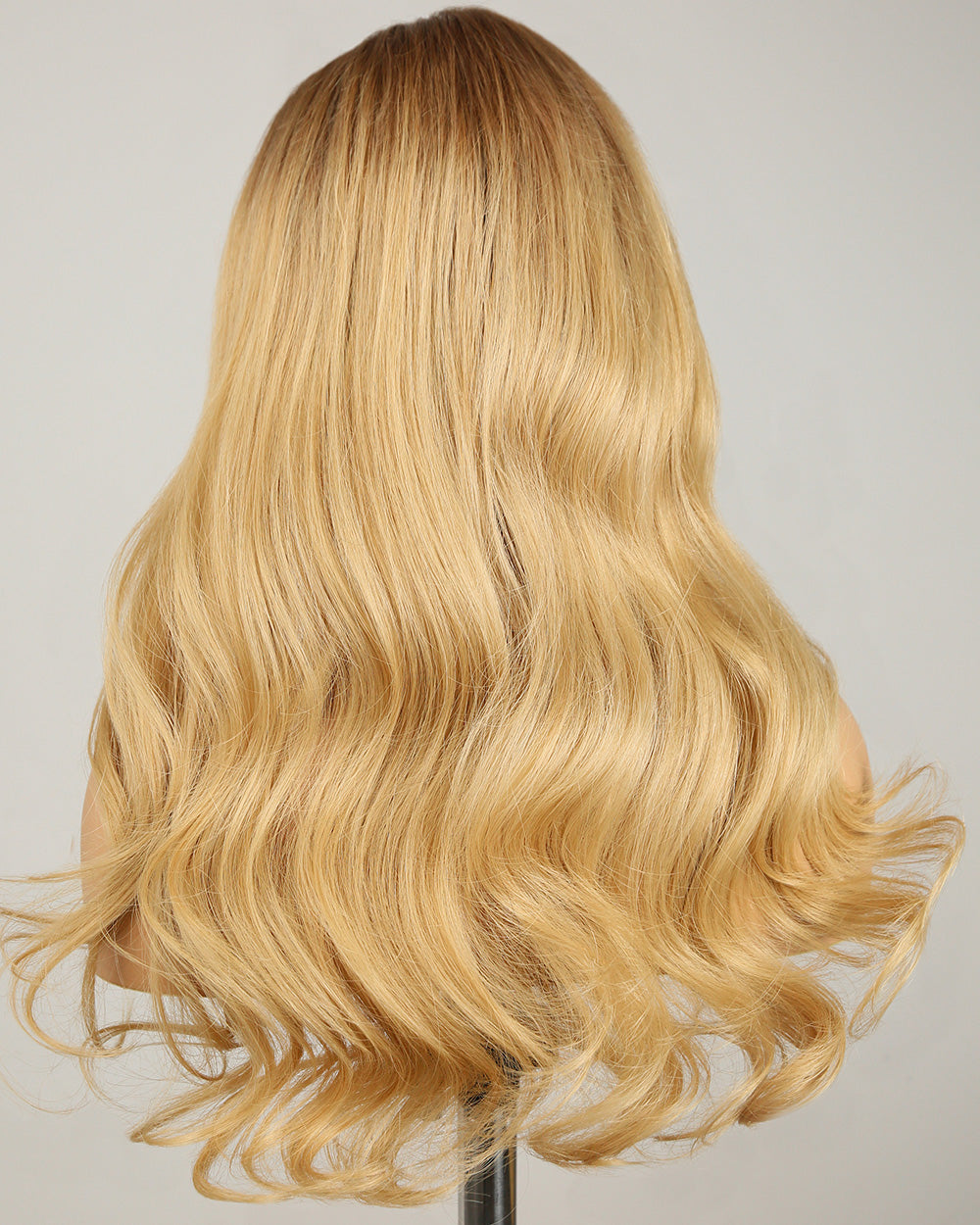 Paige | 22" Honey Blonde with Dark Roots Loose Wave Glueless Swiss Lace Closure Wig - WW037