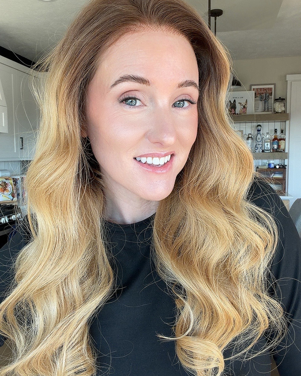 Paige | 22" Honey Blonde with Dark Roots Loose Wave Glueless Swiss Lace Closure Wig - WW037