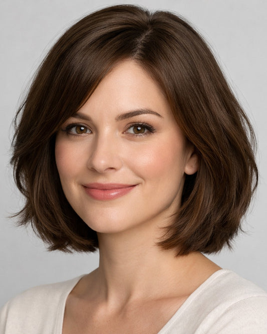 Anya | 12" Light Brown Bob Glueless Swiss Lace Closure Wig - WS025