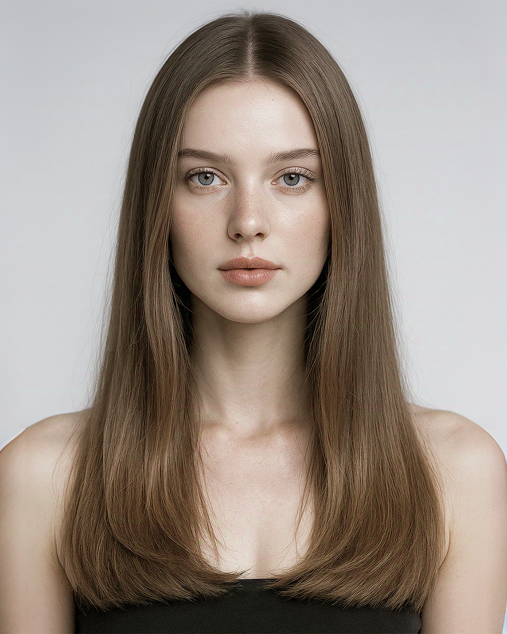 Leah | 20" Light Chestnut Brown Natural Straight Glueless Swiss Lace Closure Wig - WS016