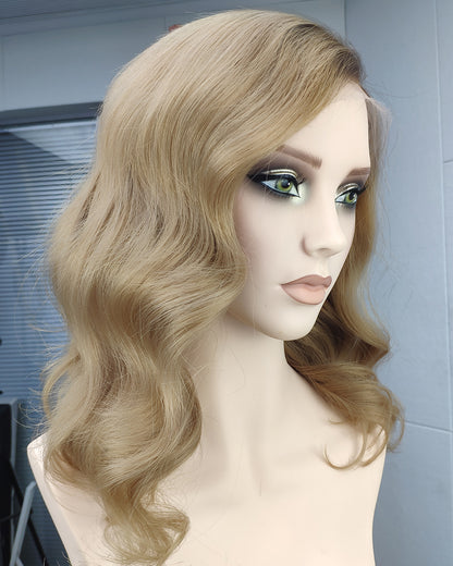 Noelle | 16" Golden Blonde Loose Wave Glueless Swiss Lace Closure Wig - WW031