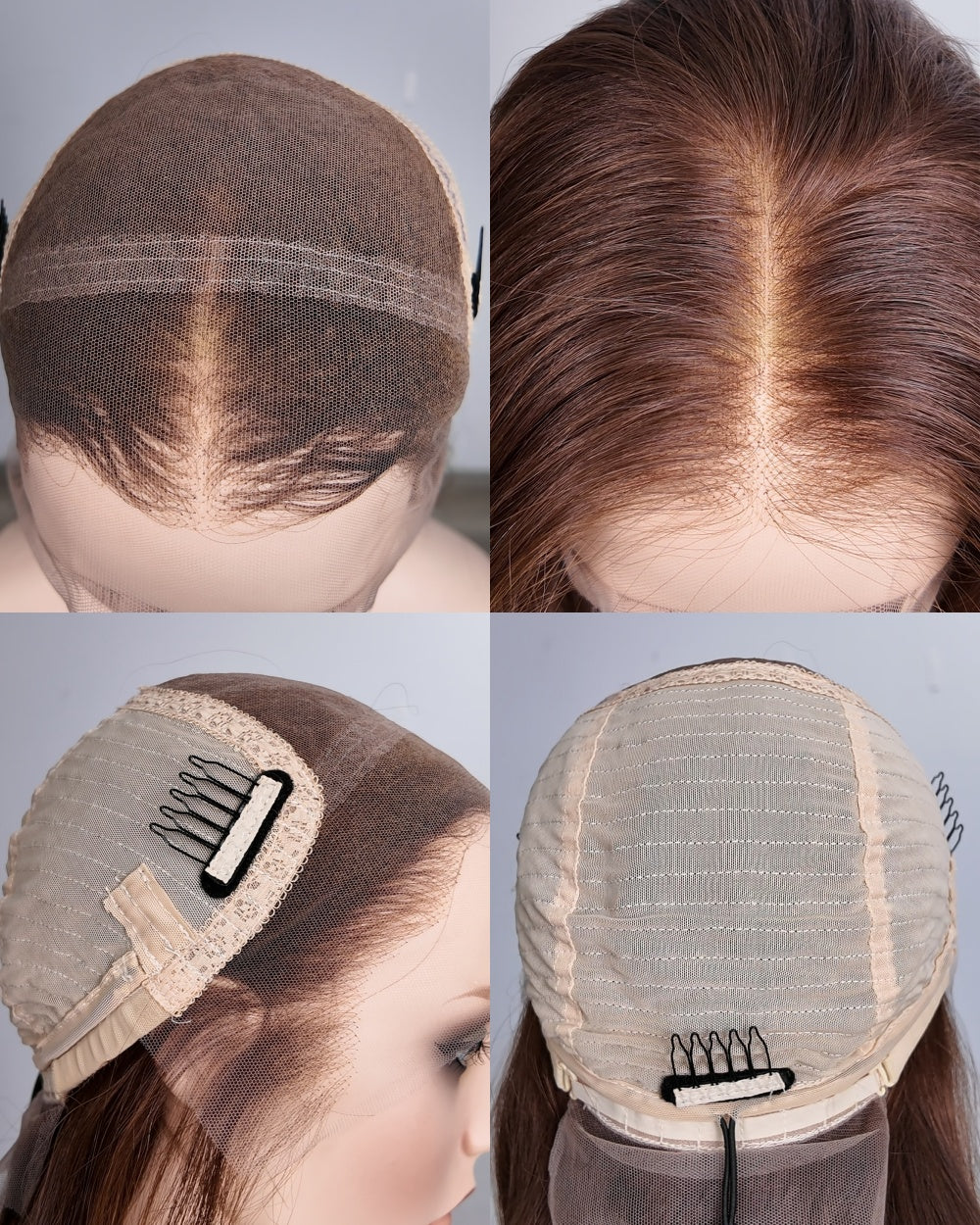 Clearance | 24 Inches Medium Dark Brown Human Hair Swiss Lace Front Wig - RTY-1451