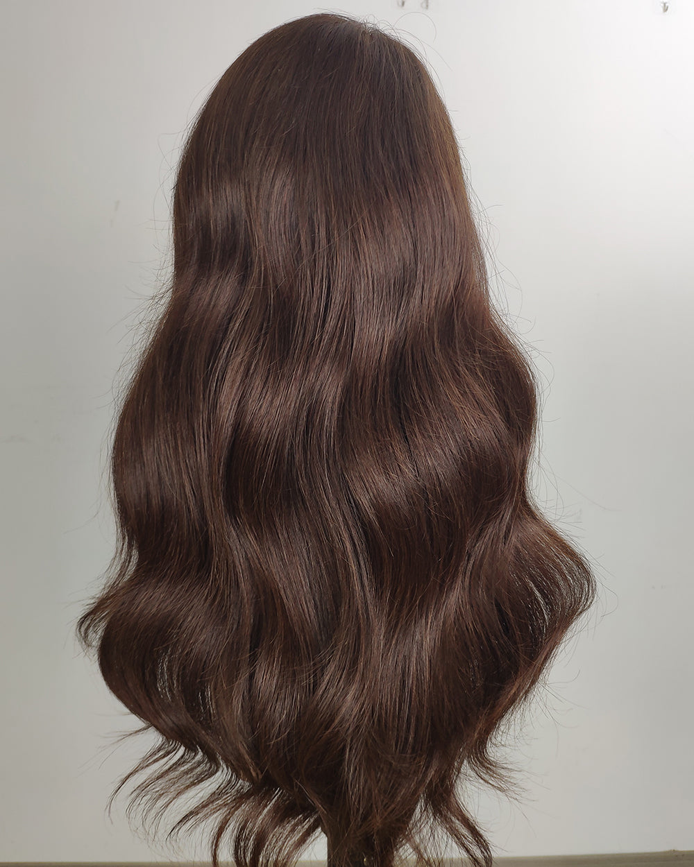 Clearance | 22 Inches Medium Dark Brown Human Hair Swiss Lace Front Wig - RTY-1471