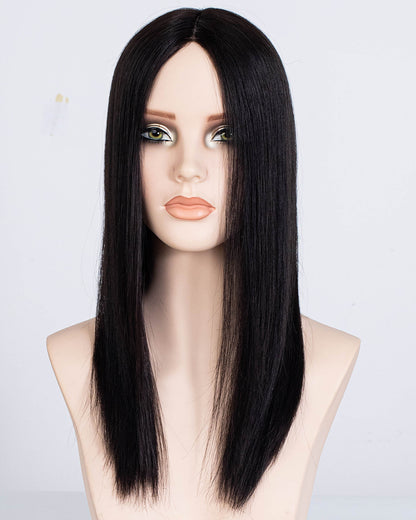 Lillian | 20" Natural Black 9x9 Silk Top Topper - TLW011