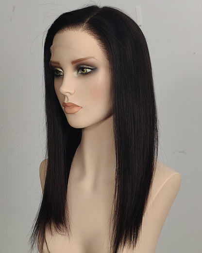Clearance | 16 Inches Natural Black Human Hair Swiss Lace Front Wig - RT-2232