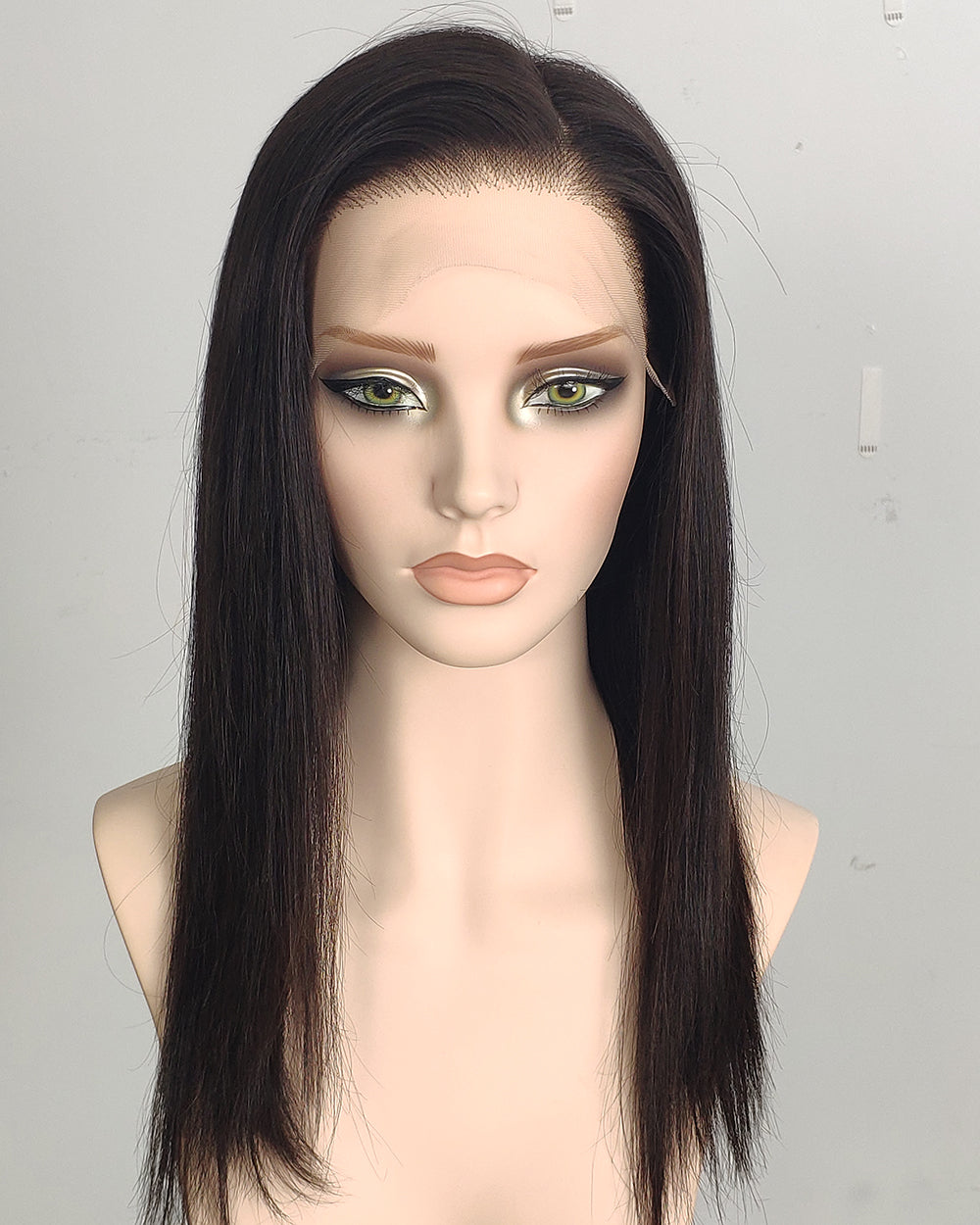 Clearance | 16 Inches Natural Black Human Hair Swiss Lace Front Wig - RT-2232
