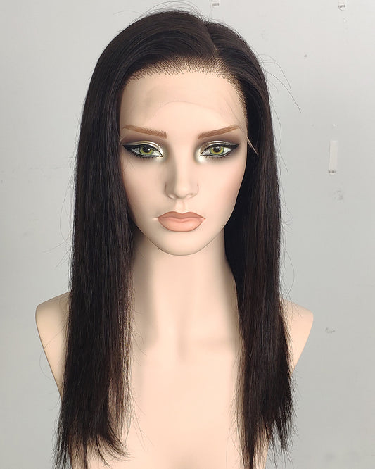 Ausverkauf | 22 Zoll Aschblond Lang Gewellt Echthaar Swiss Lace Closure Perücke - RT-2189