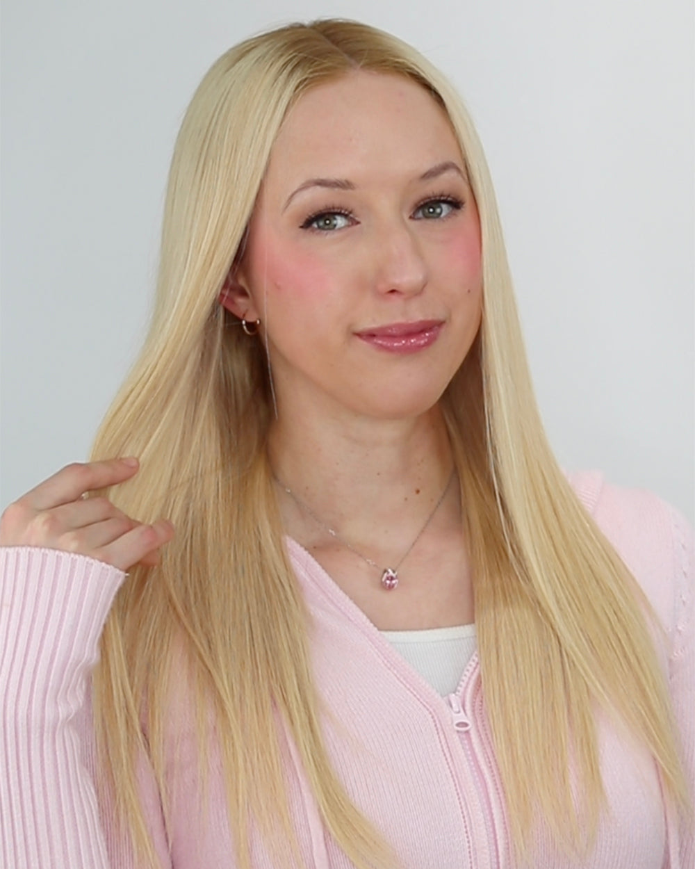 Calliope | 20" Platinum Blonde Straight Swiss Lace Front Wig - WS012