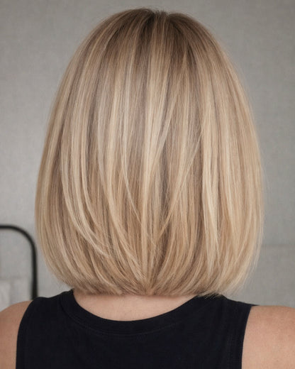 Greta | 12" Rooted Ash blonde Bob Glueless Swiss Lace Closure Wig - WS023