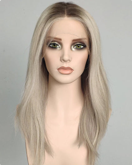 Nerina | Perruque Lace Closure Suisse Sans Colle Ondulée Lâche avec Raie Latérale de 20" - WW069