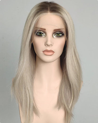 Nerina | Perruque Lace Closure Suisse Sans Colle Ondulée Lâche avec Raie Latérale de 20" - WW069