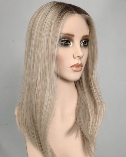 Nerina | Perruque Lace Closure Suisse Sans Colle Ondulée Lâche avec Raie Latérale de 20" - WW069