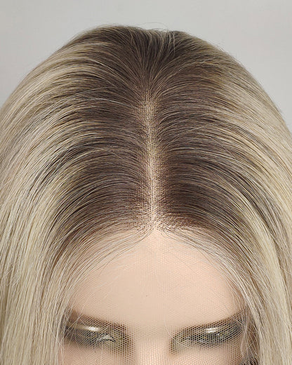 Nerina | Perruque Lace Closure Suisse Sans Colle Ondulée Lâche avec Raie Latérale de 20" - WW069