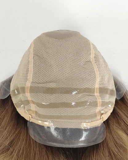 Carys | 18" Rooted Blonde Layered Loose Waves Fully Hand-tied Lace Wig Medical Cap - WW047