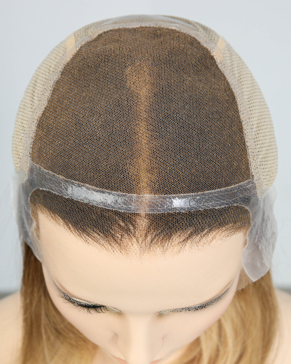 Carys | 18" Rooted Blonde Layered Loose Waves Fully Hand-tied Lace Wig Medical Cap - WW047