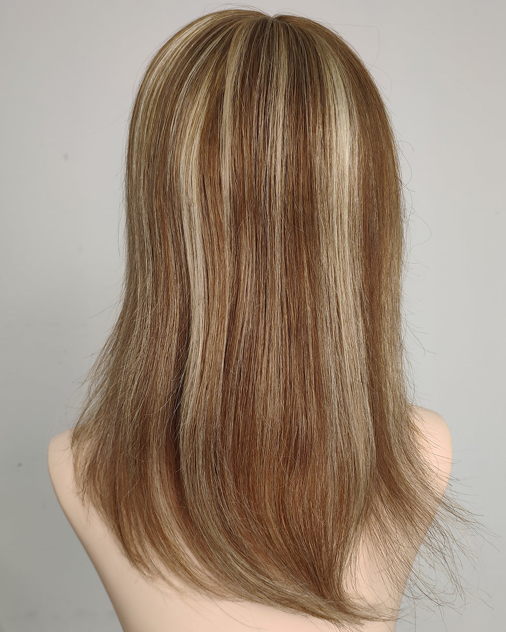 Elodie | 16" Ash Bronde 9"x9" Topper en Cheveux Naturels avec Base en Dentelle - TLW007