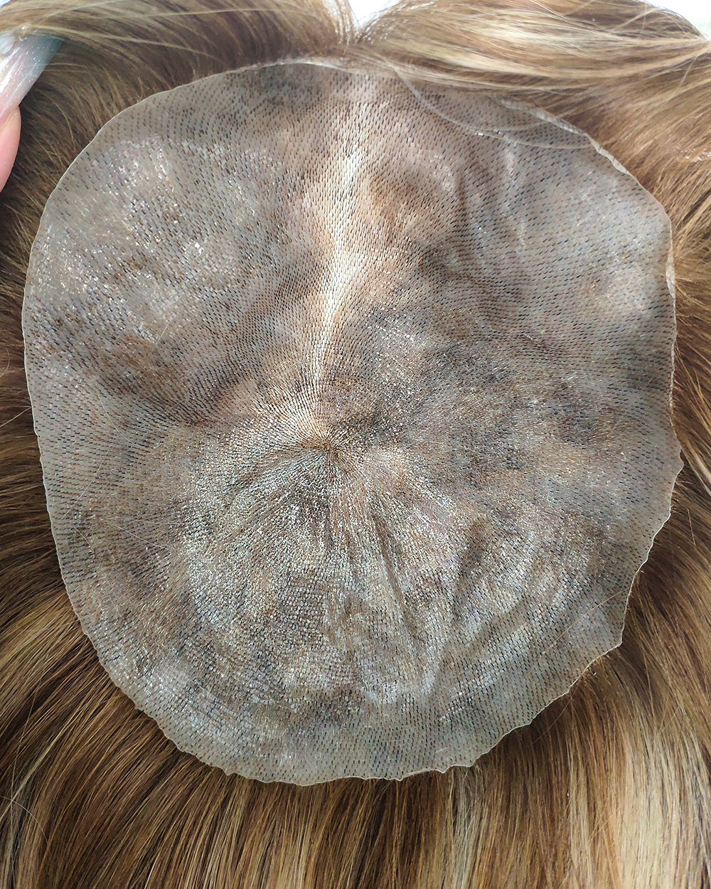 Elodie | 16" Ash Bronde 9"x9" Topper en Cheveux Naturels avec Base en Dentelle - TLW007