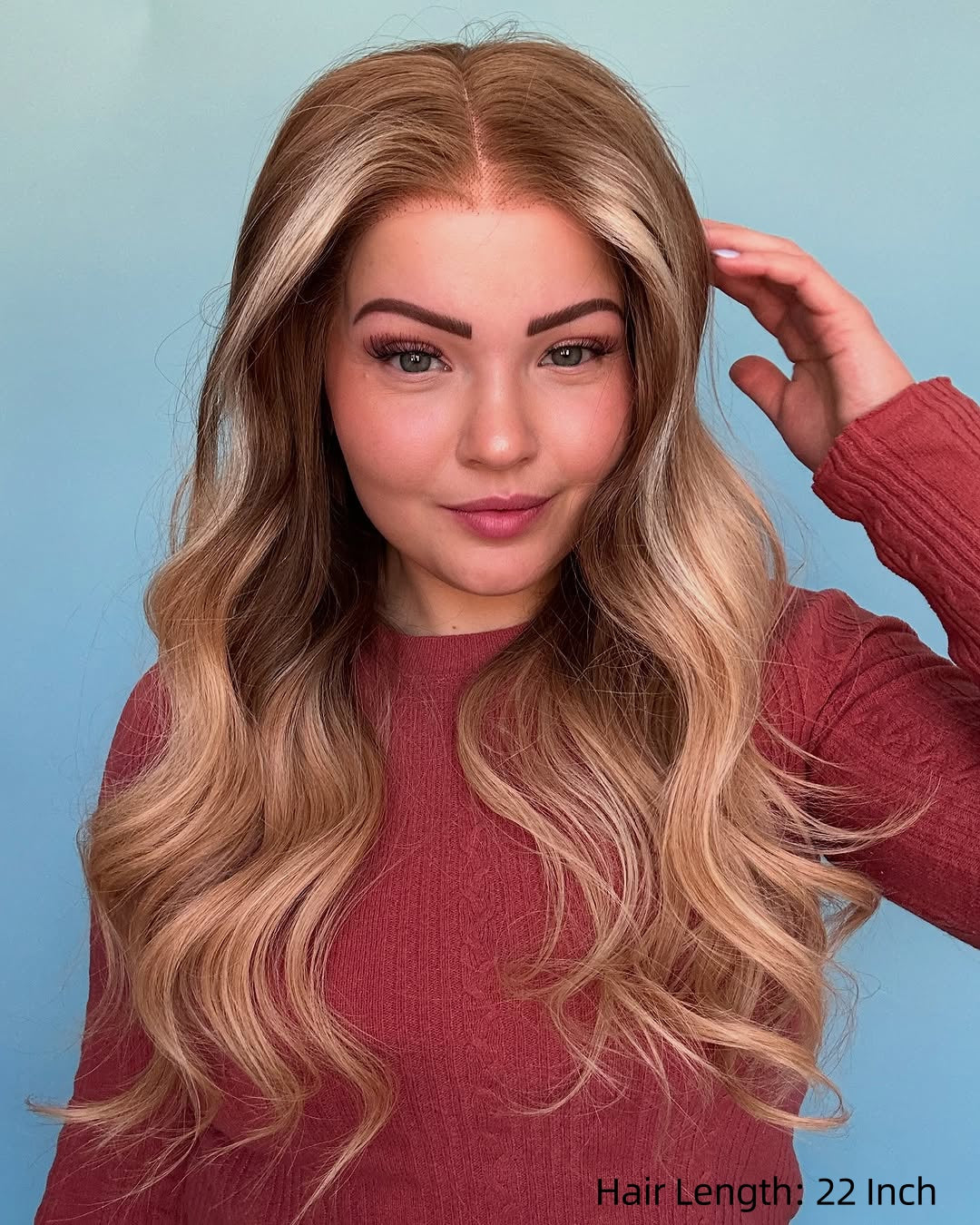 Zoe | 20" Blonde Balayage Body Wave Human Hair Swiss Lace Front Wig - WLW003