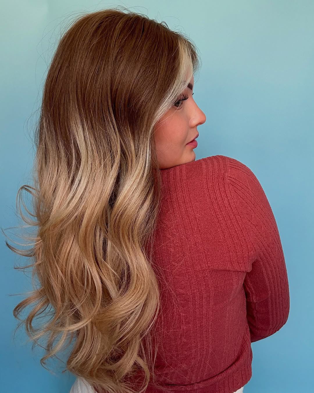 Zoe | 16" Blonde Balayage Body Wave Human Hair Swiss Lace Front Wig - WLW003