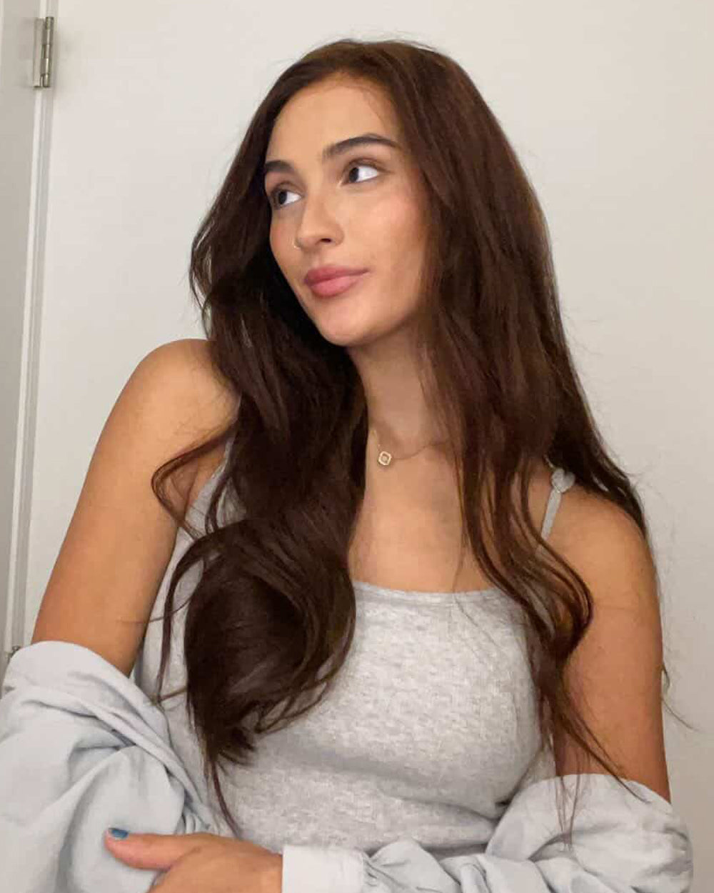 Eden | 24" Warm Chestnut Brown Wavy Glueless Swiss Lace Closure Wig - WW054