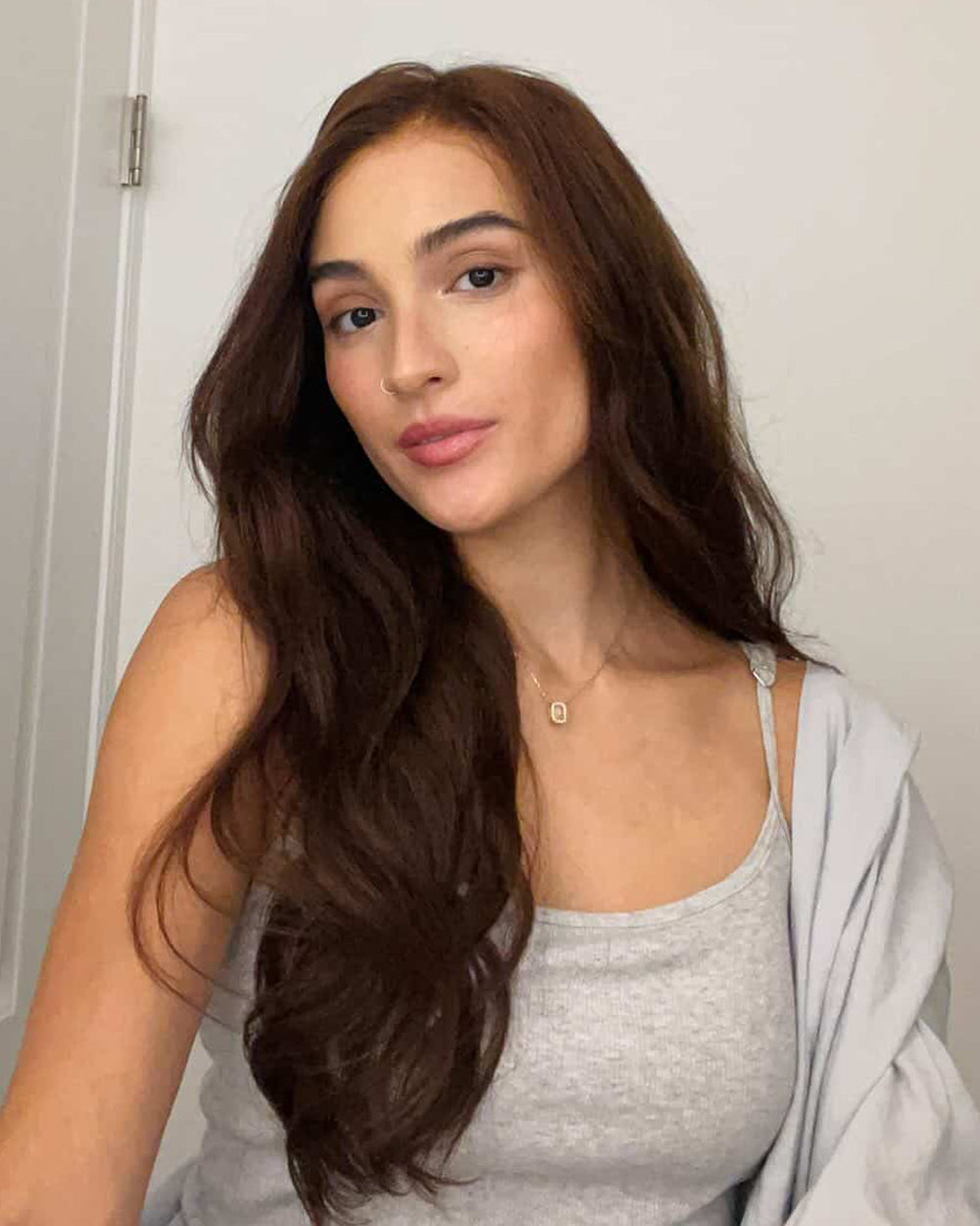 Eden | 24" Warm Chestnut Brown Wavy Glueless Swiss Lace Closure Wig - WW054