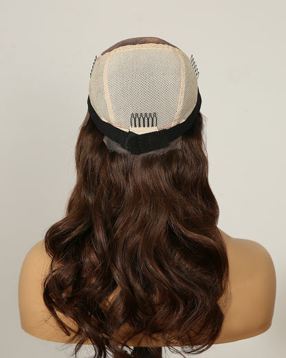 Clearance | 16 Inches Wavy Hazelnut Brown Ombre Swiss Fully Hand-tied Wig - RTWY-85