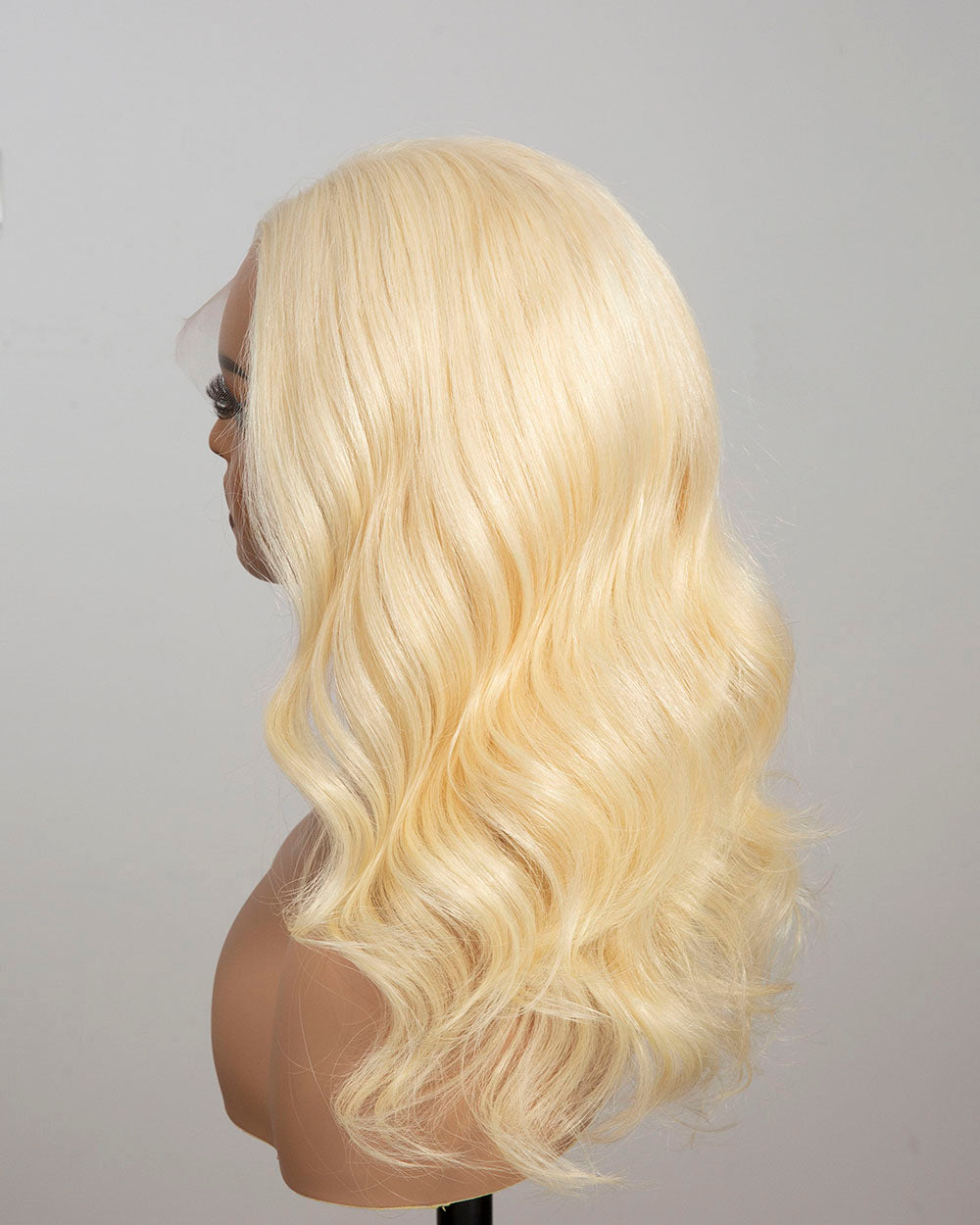 Abigail | 14" Blonde Wavy Human Hair Swiss Lace Front Wig - WLW005