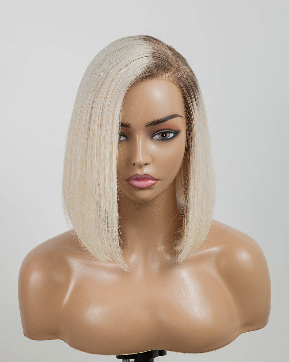 Alice | 12" White Blonde BOB Human Hair HD Lace Front Wig - WL15