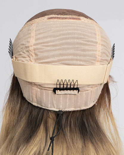 Destockage | Perruque Lace Closure Suisse Cheveux Humains Blonds Longs Ondulés 55 cm - RTW-676