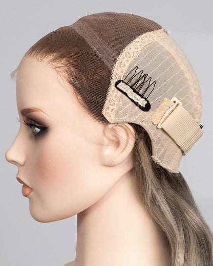 Liquidation | Perruque Lace Closure Suisse Cheveux Humains Longs Ondulés Blond Cendré 55 cm - RT-2189