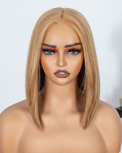 Lily | Perruque Lace Front Suisse 14" Cheveux Humains BOB Blonds - WBS001
