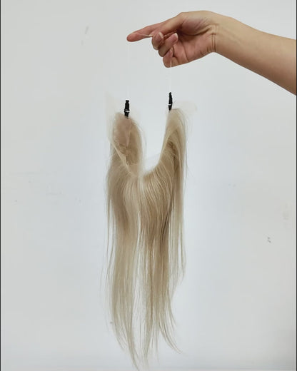 1.5" x 10.5" Blonde Human Hair Front Hairline Topper for Receding Hairline - TLW008