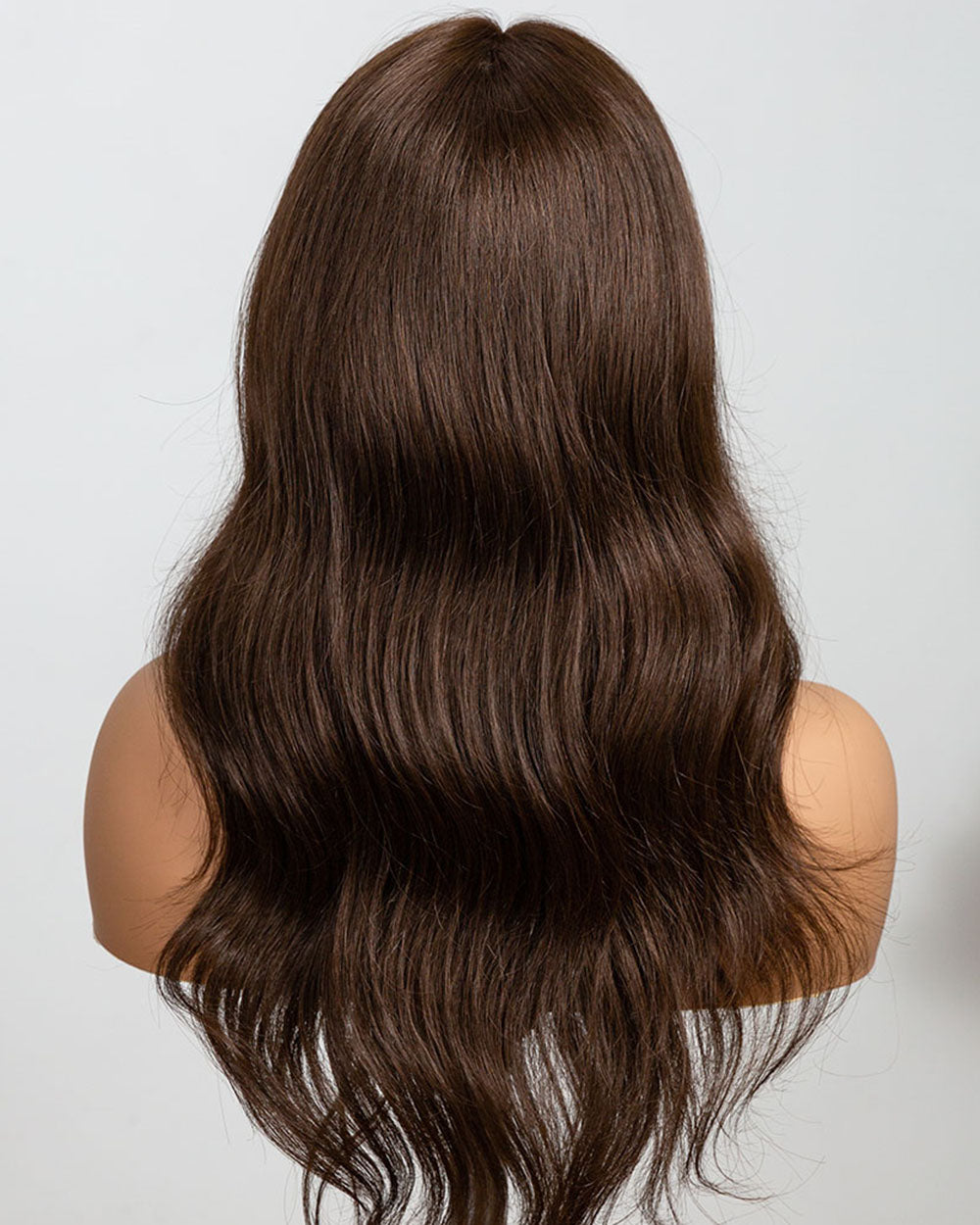 Victoria | 20" Brown Body Wave Human Hair Swiss Lace Front Wig - WLW002